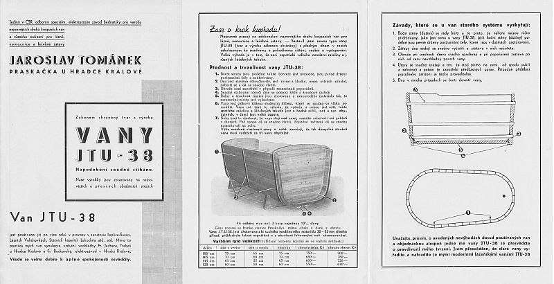 Původní reklamní leták - vany